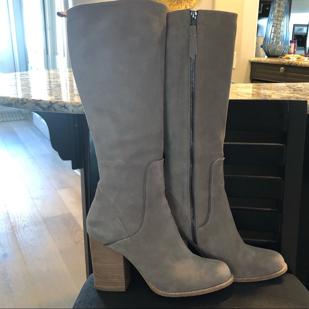 Anthropologie Bill Blass Suede Knee High Boots